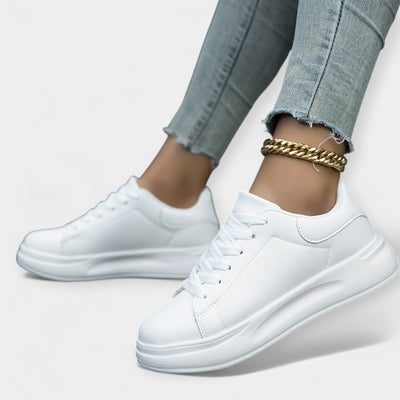 Λευκά Δερμάτινα Sneakers