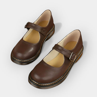 Κλασικά Δερμάτινα Παπούτσια Mary Jane