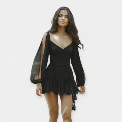 Ρομαντικό Κοντομάνικο Φόρεμα