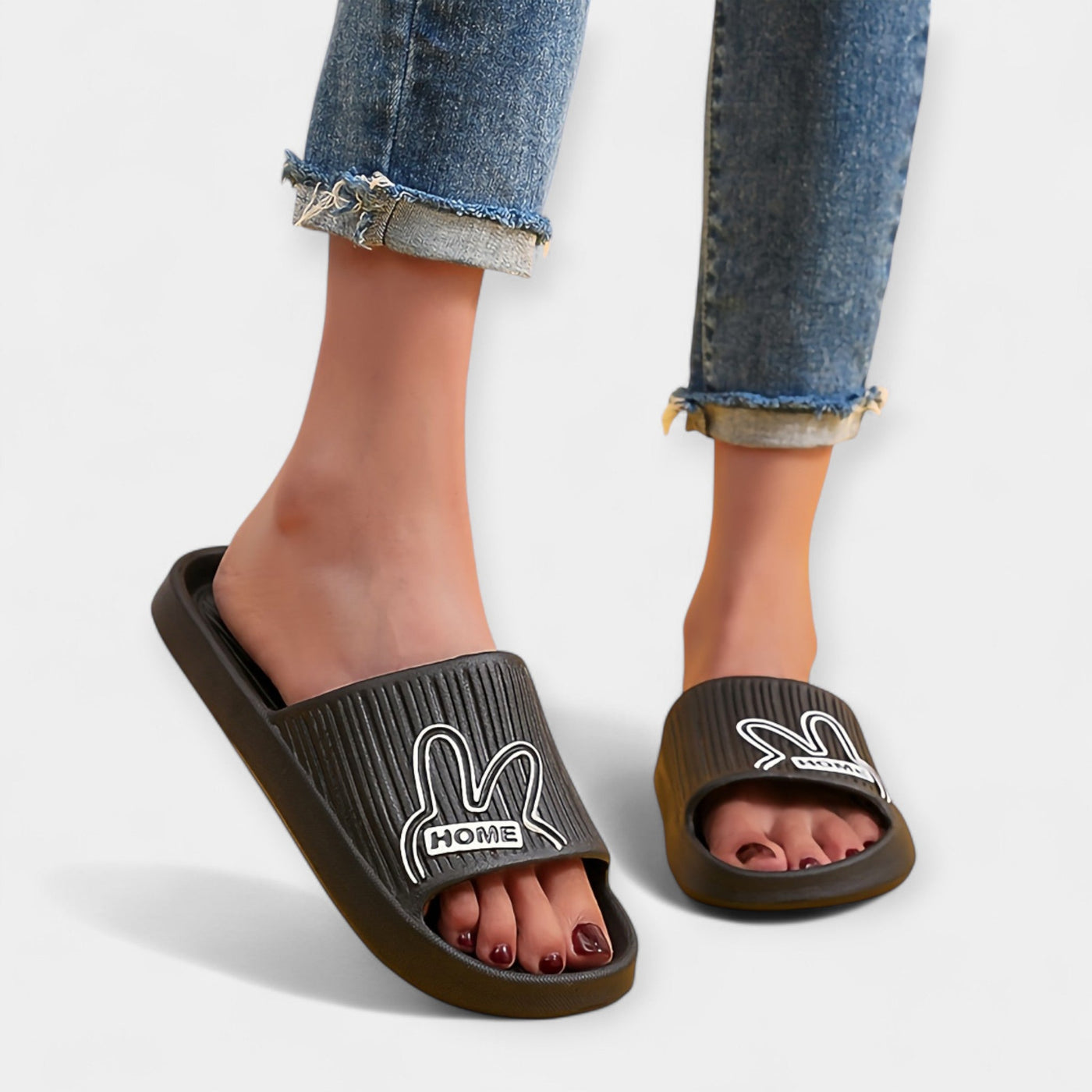 Γυναικείες Παντόφλες με Cartoon Σχέδιο & Ανοιχτά Δάχτυλα